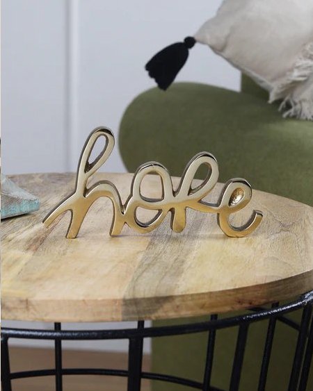 Tabletop Free Standing | Sign - Hope - Gold