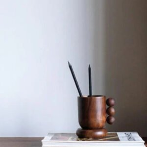 Teak Wood Pen Stand | Stationary Organizer